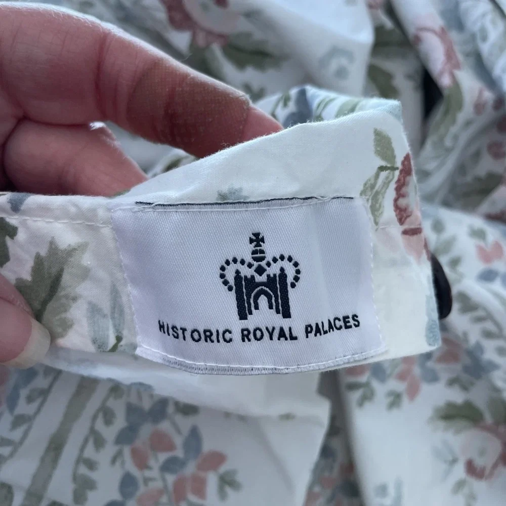 Historic Royal‎ Palaces Duvet Cover King Pink Blue Hampton Court Floral 92